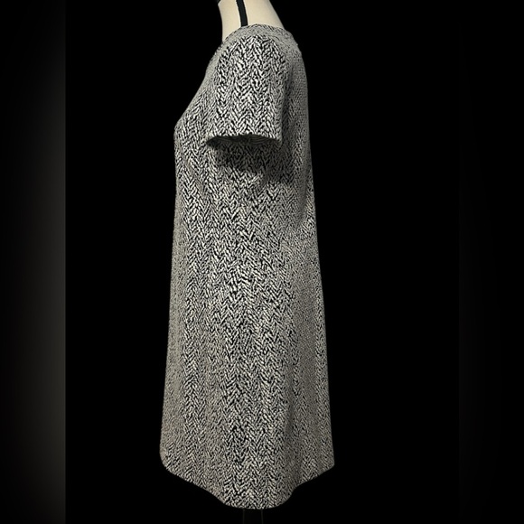 Calvin Klein Women’s size 8 Chic Black and White Patterned Dress gold zipper - Picture 4 of 10